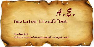 Asztalos Erzsébet névjegykártya